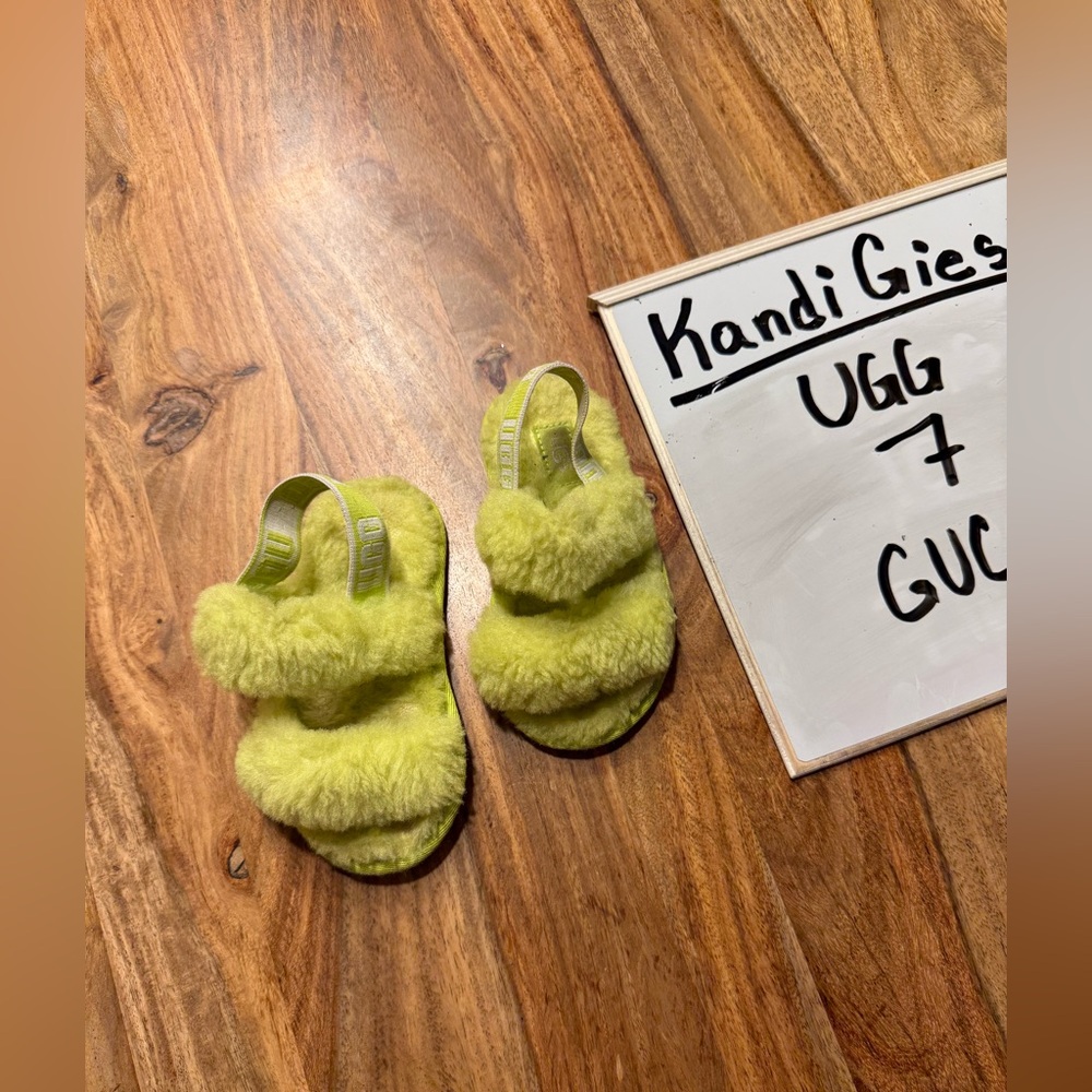 UGG Fuzzy Lime Sandals